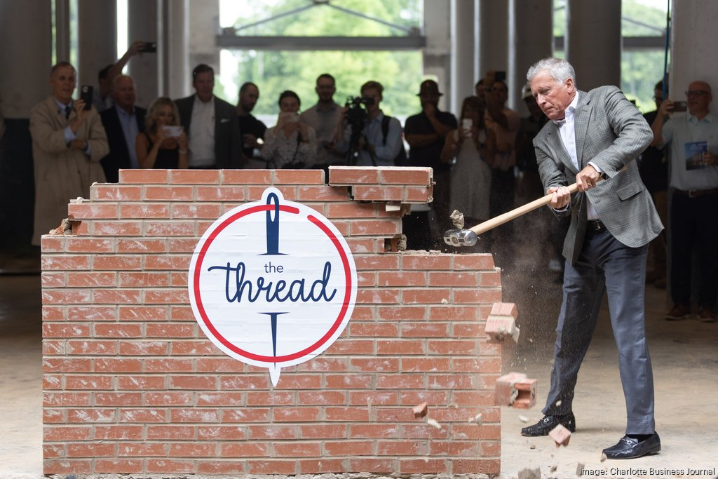 Ken Beuley of The Keith Corporation participates in The Thread groundbreaking on July 10.