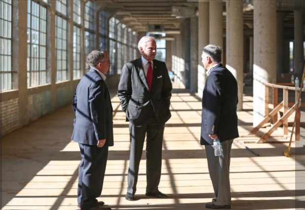 S.C> Gov McMaster talks with Rock Hill Mayor Doug Echols, right, during tour of Knowledge Park - Photos By Melissa Key 