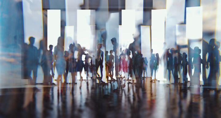 Abstract of people in silhouette