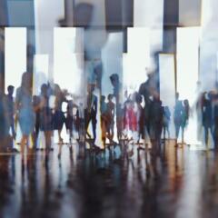 Abstract of people in silhouette