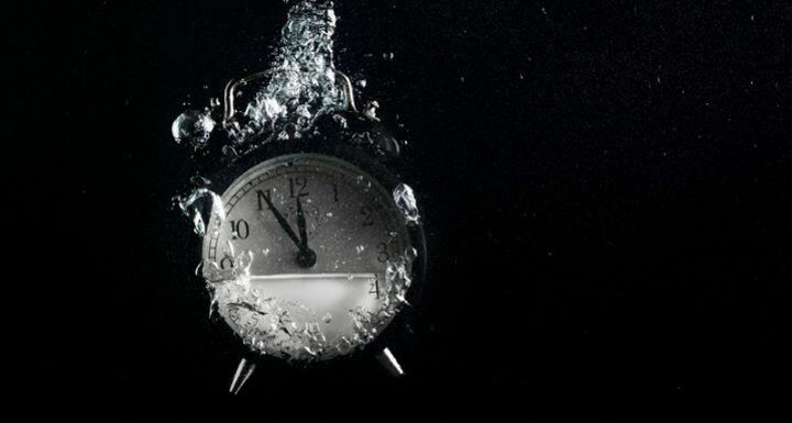 Alarm clock in water