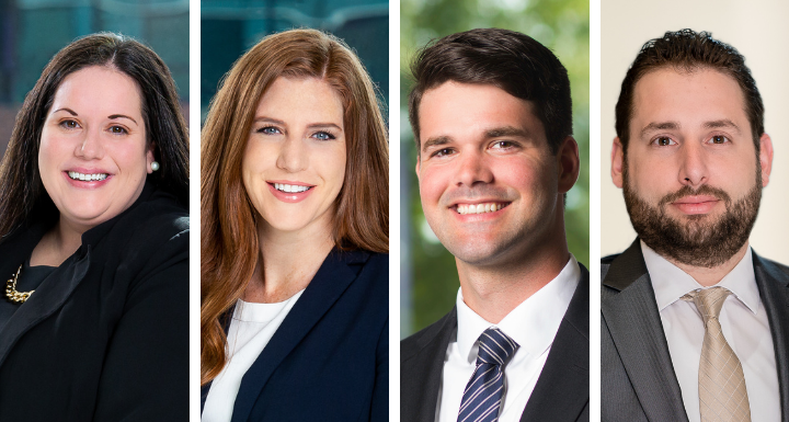 Four Ward and Smith attorneys, Amy Wooten, Madeline Lipe, James Todd and Thomas Wolff