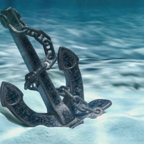 An anchor as the sea floor