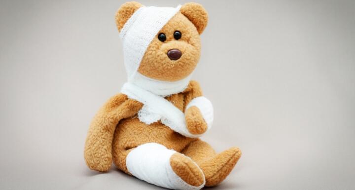 Bandaged teddy bear