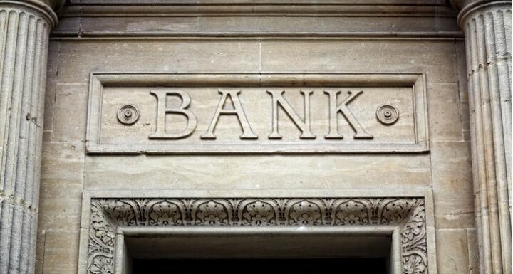 Bank sign on building 