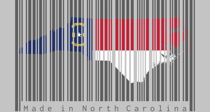 Barcode set the shape to North Carolina map outline