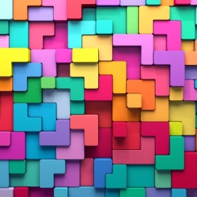 multicolored tetris-like blocks