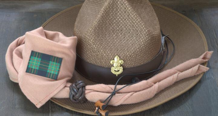 boy Scout Hat and equipment