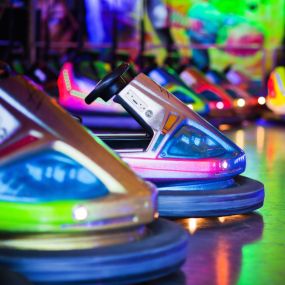 Close up of bumper cars
