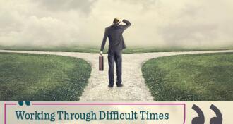 Businessman at crossroad