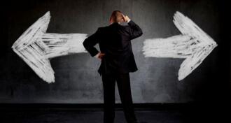 Businessman making decision