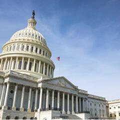 Front view of the Capitol building in Washington DC