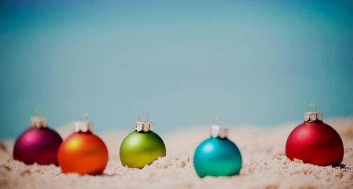 Christmas ornament at beach