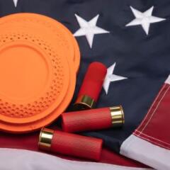 clay shoot and us flag
