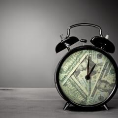 Clock made from $20 bills