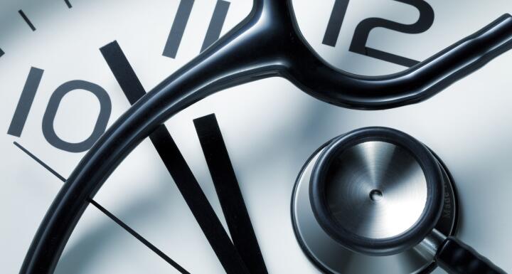Clock with stethoscope