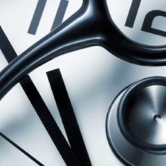 Clock with stethoscope