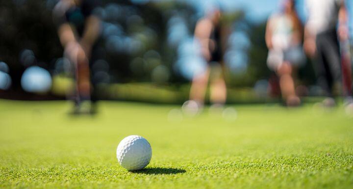 Close Up on Golf Ball During a Play