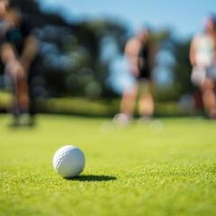 Close Up on Golf Ball During a Play