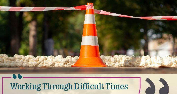 Orange construction cone with tape