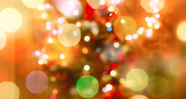 Defocused Christmas light in Christmas