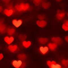 Defocused background with heart shaped bokeh