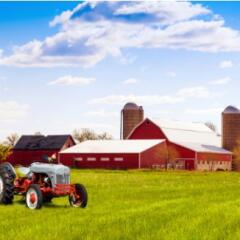 farm barn and tractor
