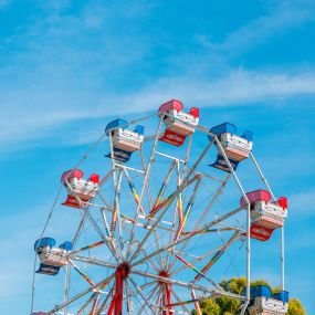 The top of a ferris wheel