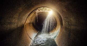 Flooded vaulted sewer tunnel