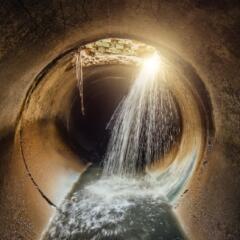Flooded vaulted sewer tunnel 