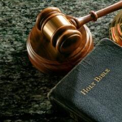 a gavel and the Holy Bible