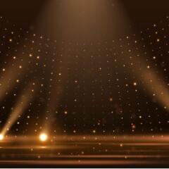 Gold lights rays scene