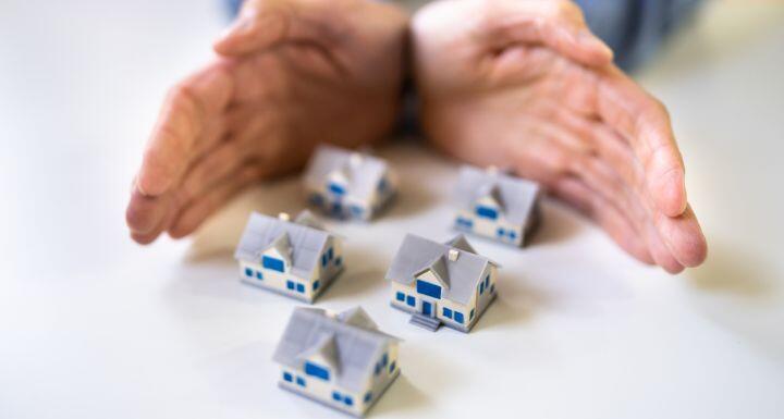 Hand Protecting Miniature Houses