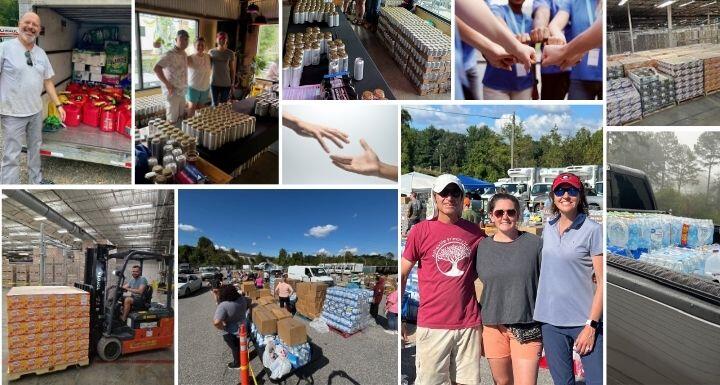 A collage of photo from the recovery efforts in WNC