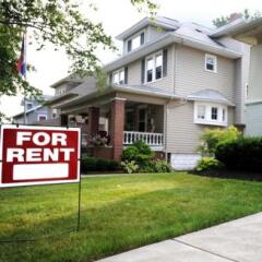 For Rent Sign outside of home