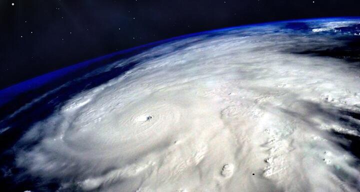Spot of hurricane from space
