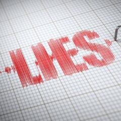 The word lies spelled out by a polygraph machine