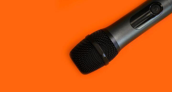 Microphone on a colored background