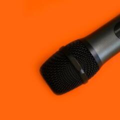 Microphone on a colored background