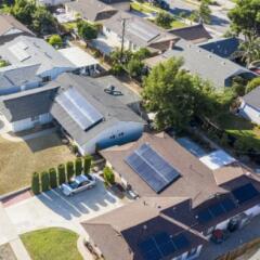 Neighborhood with Solar Panels