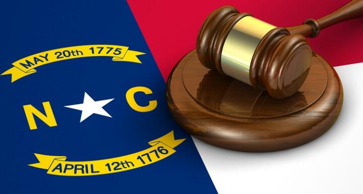 North Carolina Flag and Gavel