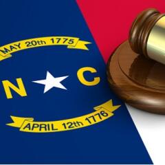 North Carolina flag with gavel