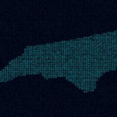 Binary map of the state of North Carolina