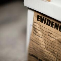 Oustide of an evidence box