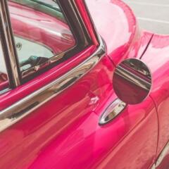 Pink Retro Vintage Classic American Car