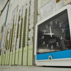 Punch card at time clock