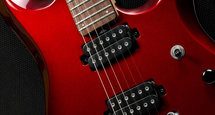 Red Guitar and amplifier background