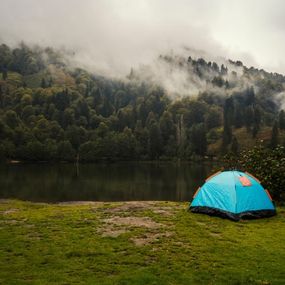 Camping Tent by lake