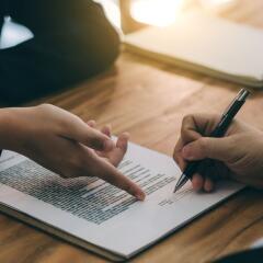 Signing an agreement