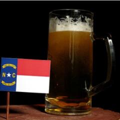 Small NC Flag with Glass of beer